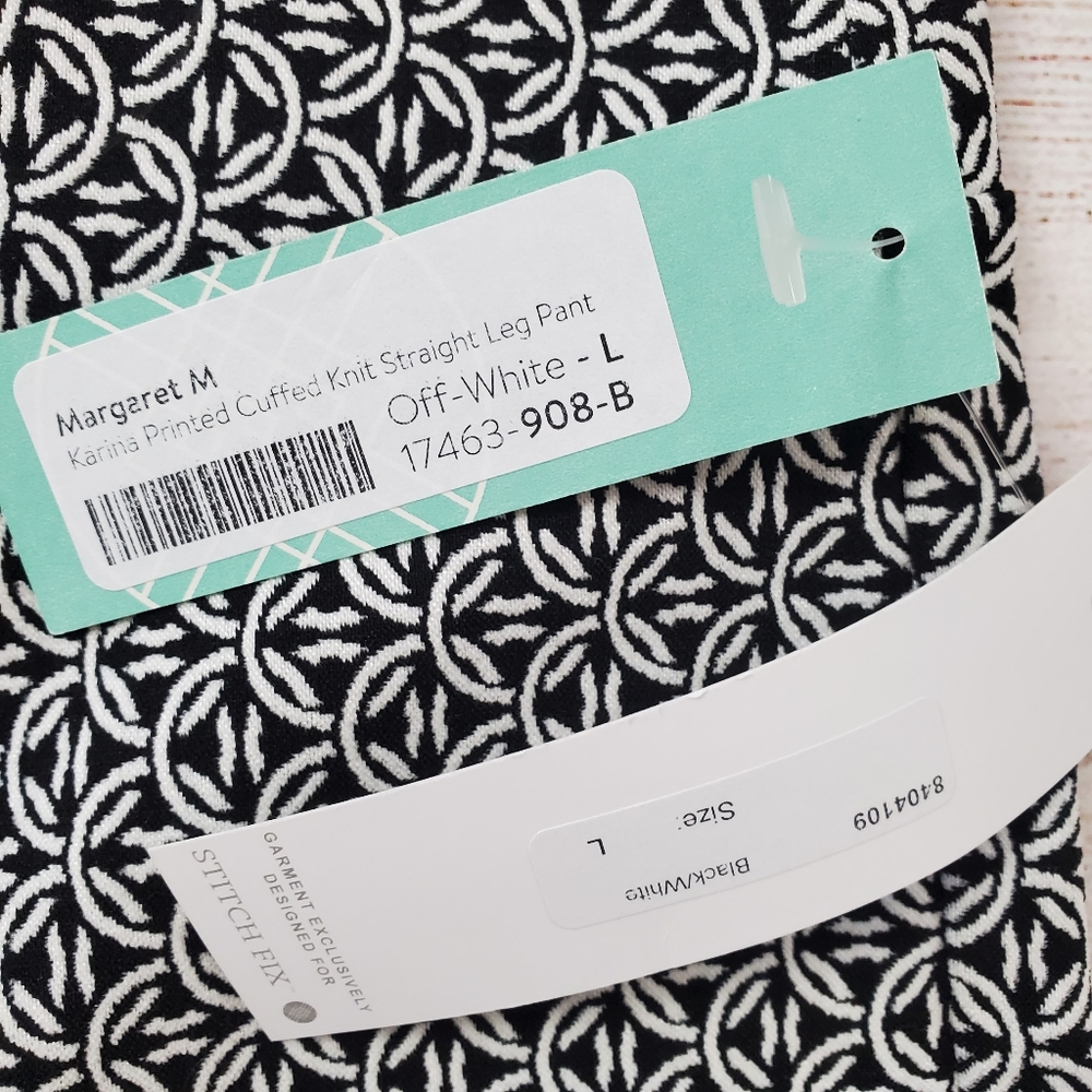 Margaret M for Stitchfix Karina printed cuff knit straight leg pant large - Picture 4 of 6